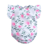 Newborn Baby Girl Clothes Jumpsuit Bodysuit Short Sleeve Flower Cute Cotton Bow Headband Sunsuit Outfits Baby Girls