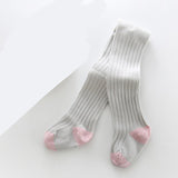Newborn Baby Girl Warm Soft Cotton Solid Sweet Legging Cotton Infant Toddler Baby Stockings, Pink/ White/ Brown/ Grey