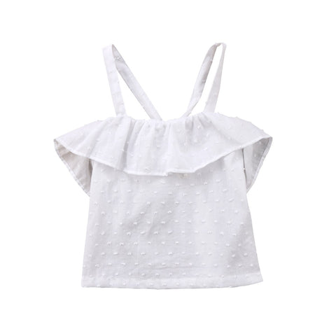 Newborn Baby Girls Clothing Sleeveless Shirt Summer T-shirt Tops Vest White Clothes Tees Baby Girl 0-24M