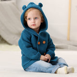 Newborn Baby Sweater Boys Knit Long Sleeve Toddler Infant Hooded Jackets Winter Coat 1-3 Years Baby Coat Warm Clothing