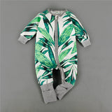 Newborn Infant Baby Boys Clothing One-Piece Coverall Rompers Colorful Green Leaf Cotton Autumn Romper Jumpsuits Kids Clothes