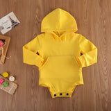 Newborn Infant Baby Boys Girls Hoodies Bodysuit Romper Jumpsuit Sweatshirt Clothes Yellow Red Cotton Casual Autumn Winter Coat