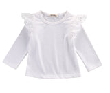Newborn Infant Baby Kid Girl Long Sleeve T-Shirt Casual Laec Sleeve Tops Baby Girls Autumn Winter Clothes 0-24 Months