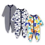 Newborn Rompers Baby Boy Girl Jumpsuit Long Sleeve Playsuit Outfits Cotton Cute Cartoon Print Infant Clothes 3 Pieces