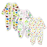 Newborn Rompers Baby Girls Boy Clothes Long Sleeve Sleepsuit 0-12 Months Cute Cartoon Print Outfits Infant Jumpsuit 3 Pieces