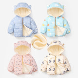 Newborn Winter Autumn Hooded Jacket for Girls Toddler Cartoon Warm Fleece Coat Boys Outerwear Kids Jackets Children Clothes