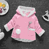 Newborn baby girls autumn winter outerwear coats toddler warm fur hoodies infant girls thick Velvet outfits clothes