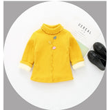 Newborn children's clothing winter primer shirt Leisure little girl plus velvet pullovers infant baby white ride red shirt 609