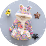 Newest   Winter Newborn Children Plus Velvet Cute Cotton Jacket Hooded Infant Clothing Baby Costume Girl Coat Clothes