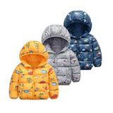 Niños con capucha Chaquetas niños niñas de dibujos animados patrón de invierno   Snowsuit ropa   bebé niño cremallera Chaqueta de algodón para niños abrigos
