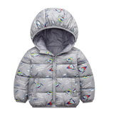 Niños con capucha Chaquetas niños niñas de dibujos animados patrón de invierno   Snowsuit ropa   bebé niño cremallera Chaqueta de algodón para niños abrigos