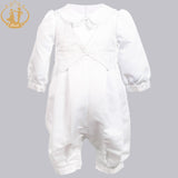 Nimble  born baby boy clothes cotton broadcloth single breasted solid full sleeve baby set  borns clothes baptism dress