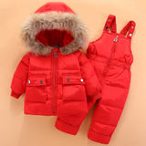 OLEKID   Winter Infant Baby Down Snowsuit Thick Warm Jacket Coat Overalls Baby Girl Boy Clothes Set 1-4 Years Kid Outfit Suit
