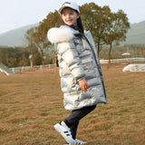 OLEKID   Winter Jacket For Girls Thick Warm Waterproof Girl Shiny Down Jacket 5-14 Years Kids Teenager Parka Outerwear Coat