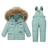 OLEKID -30 Degree   Russian Winter Children Clothes Set Waterproof Down Jacket For Girls Kids Jumpsuit Boy Overalls Snowsuit