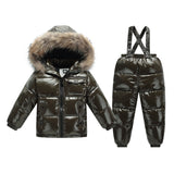 Orangemom Brand   Kids Set Metal Colour Winter Jacket Children's Clothing Suit For Boys Girls Coat Down Kids Snowsuit
