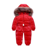 Orangemom winter Jumpsuit real fur outerwear , winter romper jackets girls clothes . 90% goose down russian winter coats girls