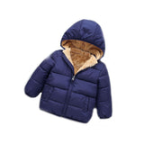 Ostia Winter Jackets Down For Boy Kids Pure Color Boy Parka Coats Thick Fleece Warm Children Girls Jacket Baby Boy Clothes Y05