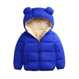 PUDCOCO Baby Boys Girls Solid Color 3D Ears Hooded Jacket Outwear Winter Warm Coat Zip Snowsuits 3M-3Y