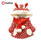 PatPat Baby / Toddler Girl Ear Decor Fleece Dots Long-sleeve Hooded Cotton Coat