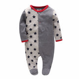 Picturesque Childhood Official Store 2-1 Newborn Clothes 2018 New Born Boy Footies Cotton Long Sleeve 0-12M