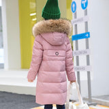Pink/Red/Black Color Winter Girls Hooded Thicken Coat Kids Parkas For 6 8 10 12 13Yrs Girl Clothes Warm Jackets Outwear