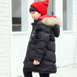 Kids Winter Children's Cotton Outerwear&Coats fur coll Boys winter jackets coats Warm baby boys Co -30 Degrees