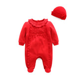 Princess Baby Girl Clothes Flowers Newborn Jumpsuits & Hats Clothing Sets Lace Girls Footies for 2018 Spring Baby Body suits