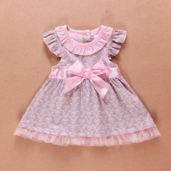 Princess Baby Girls Dress Floral Summer Girl Dresses Top Quality 100%Cotton Bow Infant Dress for Kids Clothing