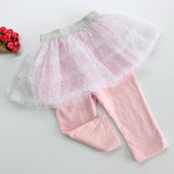 Princess Baby Girls Legging Pantskirt Cotton Kids Culottes Clothing Shining Lace Tutu Skirt Pants for Spirng Autumn