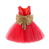Princess Girl wear Sleeveless Bow Dress for 1 year birthday party Toddler Costume Summer for Events Occasion vestidos infant