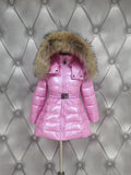 Real Fur Hood   winter down jacket children's cloth girl down jackets child long thick outerwear girl long duck down jackets