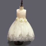 Retail 5 color 2018 New Arrival Summer Baby Girls Dress Wedding Dress White After Short Before Long Lace Cute Dress L8804