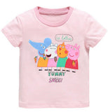 Retail Brand 2017 New Children's T-shirt Kids Baby Girls Clothing Childrens Summer Clothes Cartoon blouse T shirts pink rabbit