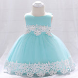 Retail Newborn Baby Girl Dresses With Lace Flower Belt Baby Girls Birthday Party Dress Baby Dress For 6-24 month L1850XZ