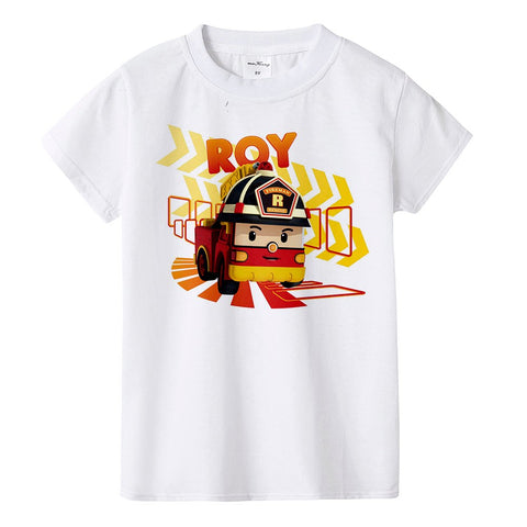 Roboc Poli Kids Girl Summer T Shirt Children Cartoon C T-shirt Boys Girls Co Casual Tops Tees Baby Tshirt Summer Clothes