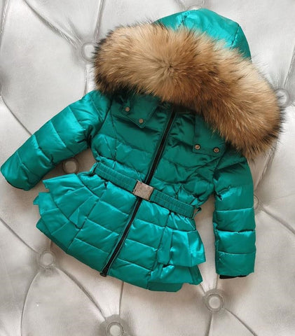 Russia Winter Children Hooded Warm Down Coat Kids Real Fur Collar Snow Wear Outerwear Down Jackets + Pants For Girls Boys Y3570