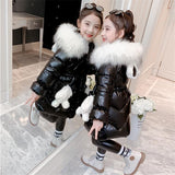 Russia snowsuit   Kids girls clothing jacket children thick waterproof long warm coat cold winter clothes