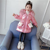Russia snowsuit   Kids girls clothing jacket children thick waterproof long warm coat cold winter clothes