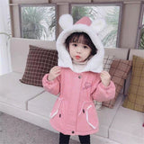 Russian Baby Toddler Girls Coat Fur Bear Ear Hooded Outfits Kid Winter Carnival Children Girls' Parkas Clothes 2 3 4 5 Years