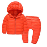 Russian winter jacket for boy kids clothing for girls down coat winter kids warm clothes set 2pcs duck down clothing set