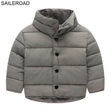 SAILEROAD 2-7Years Winter Baby Girls Jackets Cotton Warm Down Coat Solid Colors Covered Button Boy's Outerwear Clothing