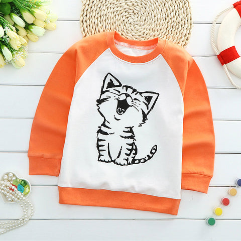 Baby Sweatshirt Fashion Cotton Long Sleeve Baby Girls Sweatshirts Cartoon Animal Hoodies Casual Baby Boy Clothes