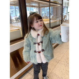 Short Furry Coats And Jacket Girls Winter   Kids Turn-Down Collar Plush Coat Woman Keep Warm Faux Fur Jackets