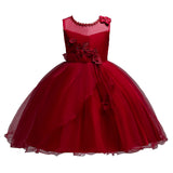 Short Kids Evening Ball Gown Elegant Dress for Children White Blue Pink Lavender Wine Red Flower Girl Dresses