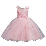 Short Kids Evening Ball Gown Elegant Dress for Children White Blue Pink Lavender Wine Red Flower Girl Dresses