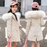 Sifafos   Girls Parka Coats Winter Style Plus Velvet Double Padded Coat Thickening Warm teens Children Clothes