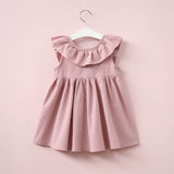 Small and Medium-sized Baby Girls Hanging Dress Beach Dress Cotton Girl Baby Red Pink Dress 3 - 7 Years Old Free Shipping