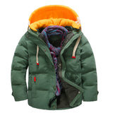 Snowsuit Children Cold Winter Down Thickening Warm Down Jackets Brand Boys Hooded Outerwe Coats Kids Cheap Jacket 5T-12T