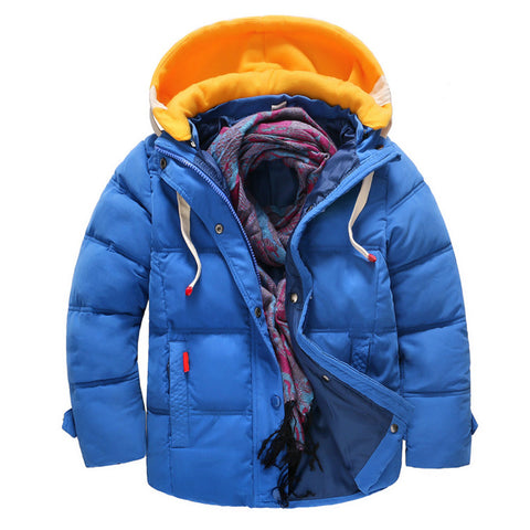 Snowsuit Children Cold Winter Down Thickening Warm Down Jackets Brand Boys Hooded Outerwe Coats Kids Cheap Jacket 5T-12T